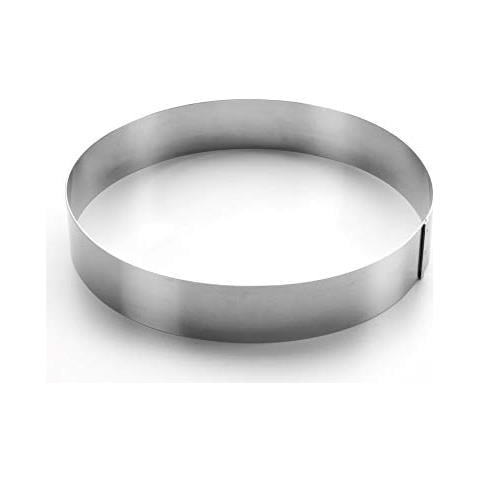 Anello rotondo per torte in acciaio inox, colore argento, 26 x 4,5 cm - Foto 1