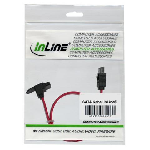 cavo sata 7pin l-form a sata 7pin l-form, max 6gbs, piatto, chiusura a scatto, connettore a 90 gradi, rosso, 0,75m - Foto 2