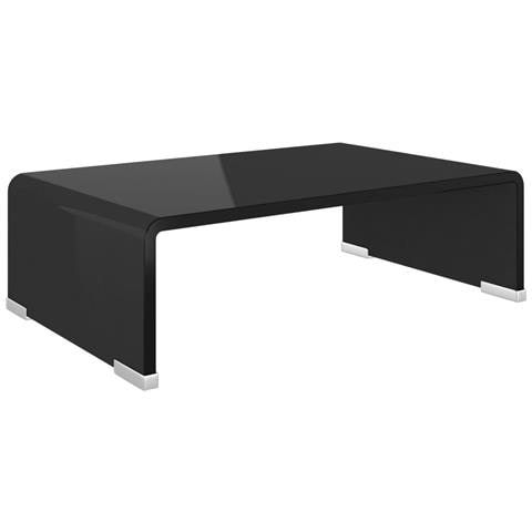 Mobile /Rialzo Porta TV in Vetro Nero 40x25x11 cm - Foto 1
