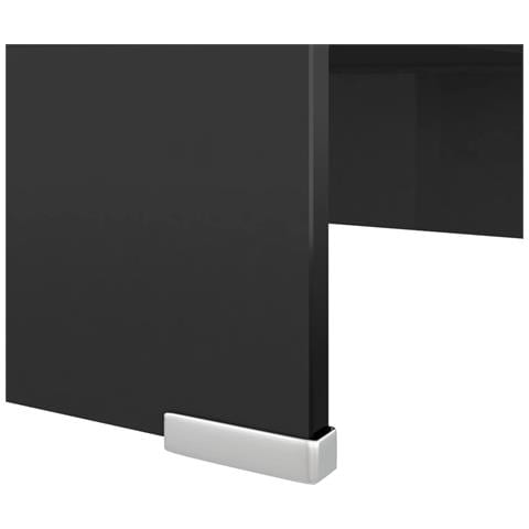 Mobile /Rialzo Porta TV in Vetro Nero 40x25x11 cm - Foto 5