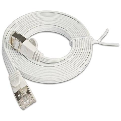 Cavo Di Collegamento Rete Rj45 Cat 6 U / ftp 1 M Bianco Piatto - Foto 1