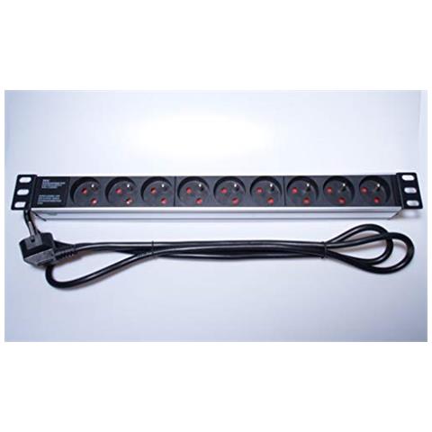 Premiumcord - Distributore Di Corrente Per 1u Da 19 ""x 9 Iec (c13) Power Distribution Unitcavo Da 2 Minterruttore 1u - Foto 1