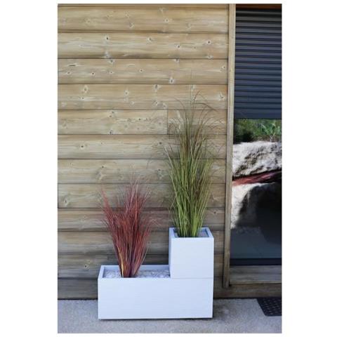 Fioriera Eda Plastica Graphit Up - 57 L - Dimensioni 79,5 X 29,5 X 29,5 Cm - Ceruse Bianco - Foto 2
