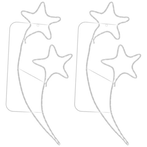Stringhe Luci a Forma di Stella 2pz Bianco Caldo 125,5x53x4,5cm - Foto 2