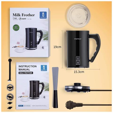 Montalatte Elettrico Capu 3 in1 con Capacità 240 ml Potenza 500W Colore Nero - Foto 2