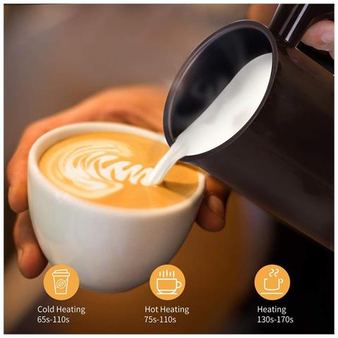 Montalatte Elettrico Capu 3 in1 con Capacità 240 ml Potenza 500W Colore Nero - Foto 3