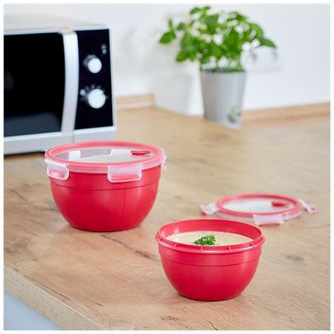 Clip & Micro Contenitore Rotondo Microonde, Rosso, 2,6 L - Foto 7