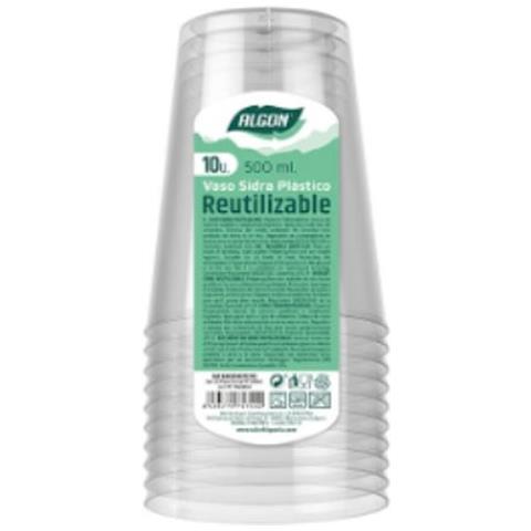Set Di Tazze Riutilizzabili Algon Trasparente Sidro 500 Ml (10 Unità) - Foto 2