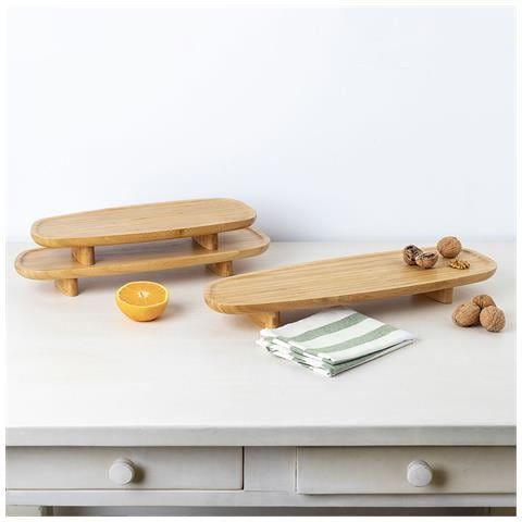 Vassoio Per Aperitivi Bambu Marrone Legno 36 X 15,5 X 4,8 Cm - Foto 2