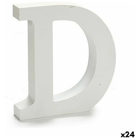 Lettera D Legno Bianco (2 X 16 X 14,5 Cm) (24 Unità) - Foto 1