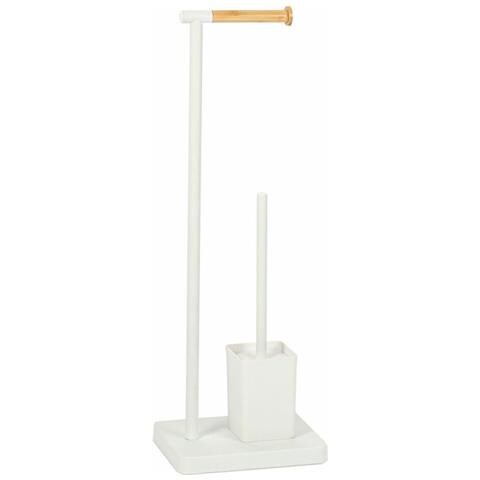 Porta Carta Igienica Con Supporto Per Scopino Ba72127 Metallo - Foto 1