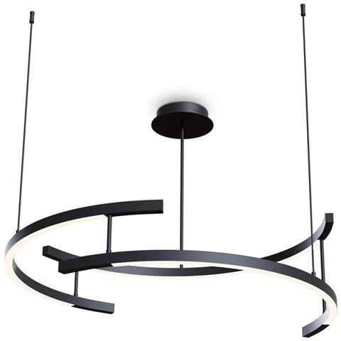 Lampadario A Sospensione Moderno Line Alluminio Nero 3 Luci Led 52w - Foto 1