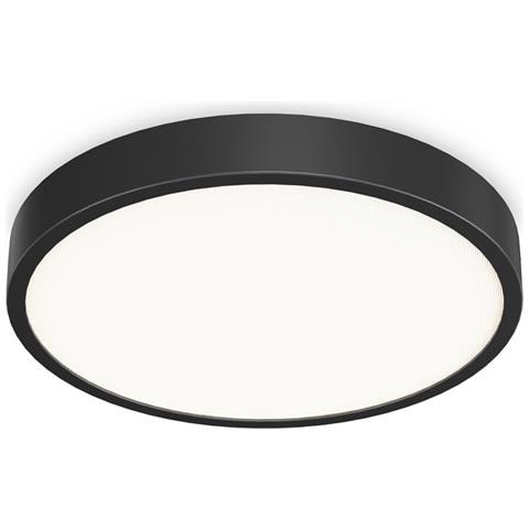 Plafoniera Contemporanea Ray Metallo Nero Led Integrato 44w 3000k Ip44 - Foto 1
