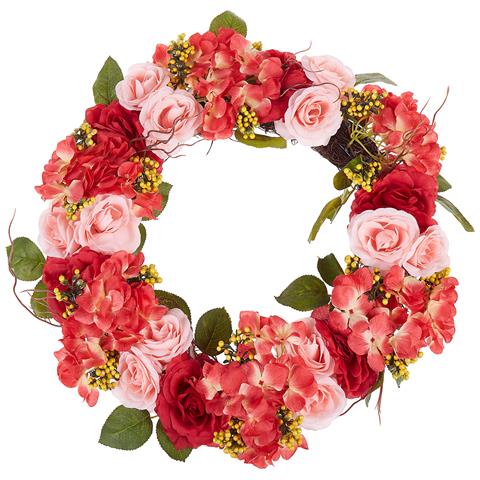 Ghirlanda Decorativa Rosso E Rosa Ø 50 Cm Agulo - Foto 2