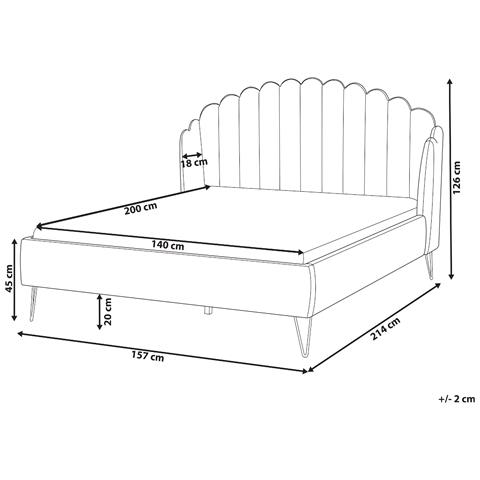 Letto Matrimoniale Tessuto Beige Chiaro 140 X 200 Cm Ambillou - Foto 2