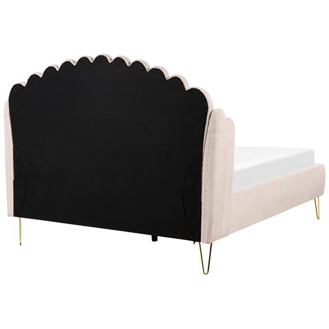 Letto Matrimoniale Tessuto Beige Chiaro 140 X 200 Cm Ambillou - Foto 8