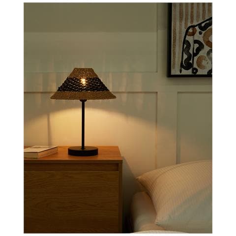 Lampada Da Tavolo Momba Corda Di Carta Nero - Foto 1