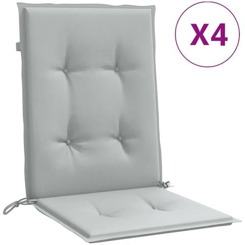 Cuscini Sedia Schiena Bassa 4 Pz Grigio Mélange 100x50x4 Cm - Foto 2