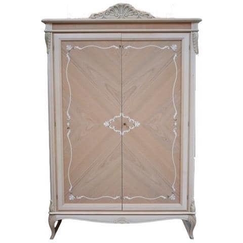 Armadio 2 Porte Classico In Legno Grezzo L. 132 P. 59 H. 202 - Foto 1
