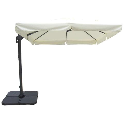 Ombrellone Da Giardino 3x3 Mt Con Antivento E Base A Crociera Indocte - Cornsilk - Foto 1