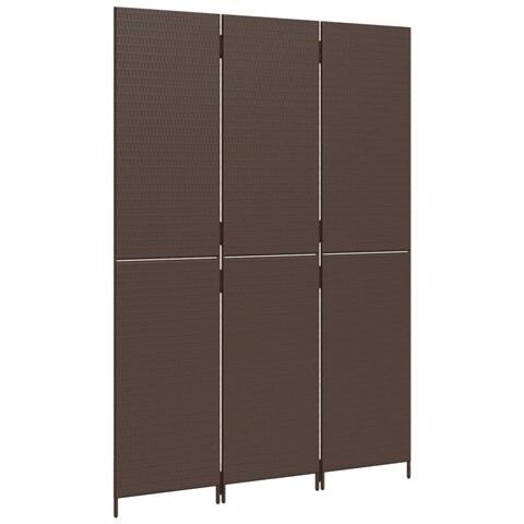 Divisorio per Ambienti a 3 Pannelli Marrone in Polyrattan - Foto 2
