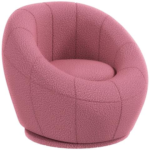 Poltroncina Mini Moderna In Peluche Con Imbottitura Spessa, 60x56x48cm, Rosa - Foto 1