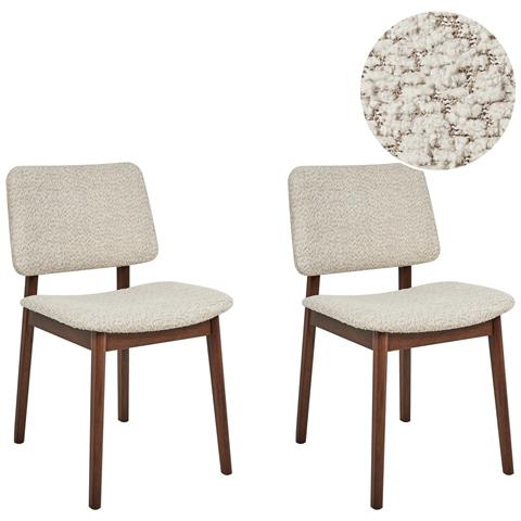 Set Di 2 Sedie Da Pranzo Blane Legno Di Caucciù Beige - Foto 2