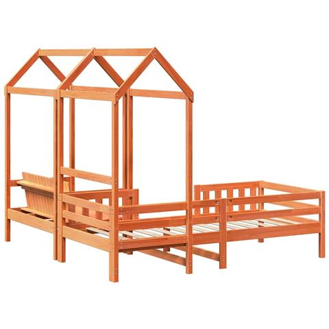 Giroletto con Panca e Tetto Marrone Cera 75x190cm Massello Pino - Foto 10