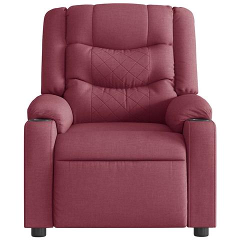 Poltrona Reclinabile In Tessuto Rosso Vino - Foto 3