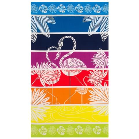 Telo Mare Grande 100x180 Spugna Spiaggia Piscina Maui Flamenco Multicolor D13 - Foto 1