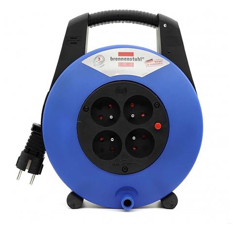 Avvolgicavo A 4 Prese Vario-line 15 M Con Impugnatura Ergonomica, Noir / Bleu - Foto 1