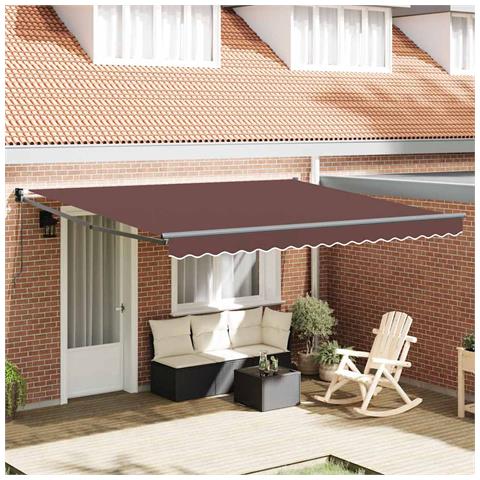 Tenda Sole Retrattile Manuale 400x300 cm Marrone - Foto 2
