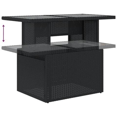 Set Divani da Giardino con Cuscini 8 pz Nero in Polyrattan - Foto 9