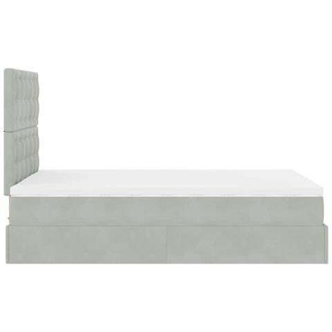 Struttura Letto Pouf con Materassi 120x190 cm Velluto - Foto 9