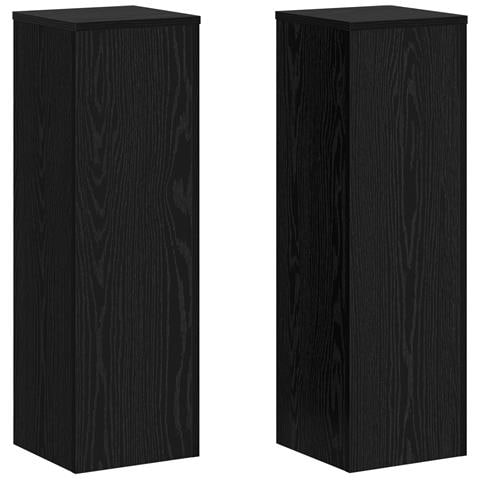 Portapiante 2 pezzi in rovere nero 25x25x80 cm in legno ingegnerizzato - Foto 1