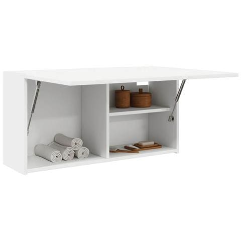 Mobile da Bagno a Parete Bianco 80x25x40 cm in Truciolato - Foto 2