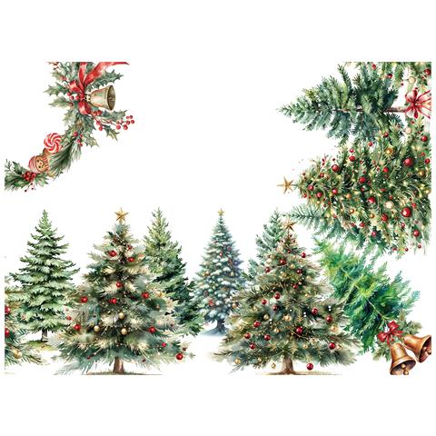 Tovaglia Copritavolo Cucina 100% Cotone Digitale Disegno Alberelli Gi 150x180 Alberelli - Foto 2