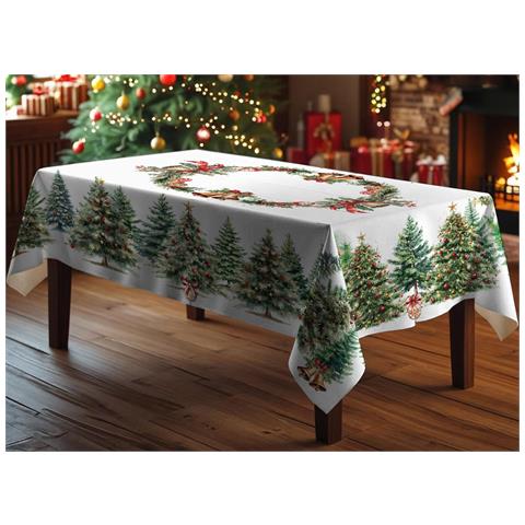 Tovaglia Copritavolo Cucina 100% Cotone Digitale Disegno Alberelli Gi 150x180 Alberelli - Foto 1