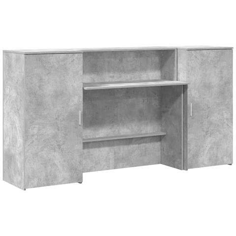 Banco Reception Grigio Cemento 200x50x103,5cm Legno Multistrato - Foto 1