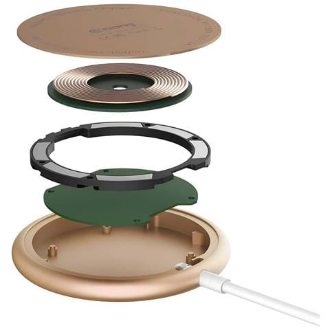 Caricatore Magsafe Wireless A Induzione Qi Da 15 W Compatibile Con Iphone, Dorato - Foto 2