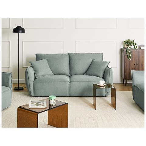 Divano 3 Posti Kunes Tessuto Verde Chiaro - Foto 1