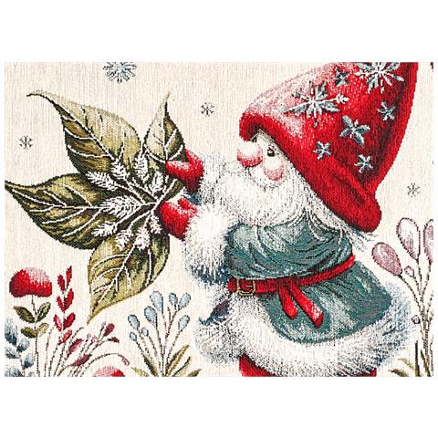 Tovaglia Centrotavola Centrino Tavolo Fantasie Natalizie Cinigliato Piazzato Made Italy 90x90 Elfo Foglia - Foto 2