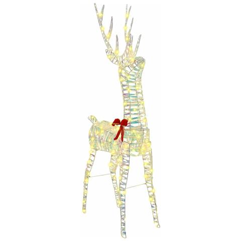 Renna 3D con 140 LED Bianco caldo 128 cm PET - Foto 1