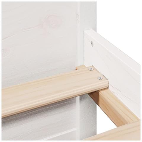 Letto Libreria senza Materasso Bianco 120x200 cm Legno di Pino - Foto 9