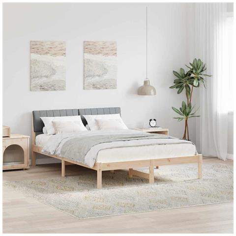 Struttura del Letto Marrone e grigio chiaro 135 x 190 cm - Foto 2