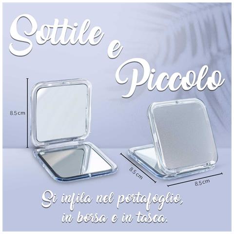 Specchio Ingranditore 20x Bianco - Compatto, Pieghevole, A Doppia Faccia Per Viaggio - Foto 2