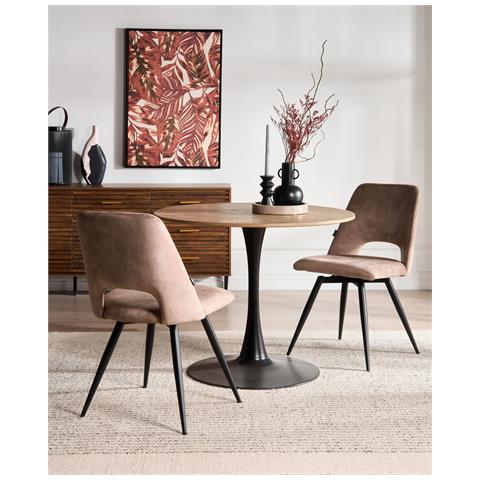 Set Di 2 Sedie Da Pranzo Hallett Velluto Beige - Foto 1
