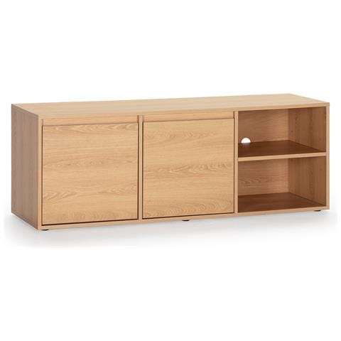 Mobile Tv Tori 2 Ante 2 Fori, Colore Rovere, 130 Cm - Foto 1