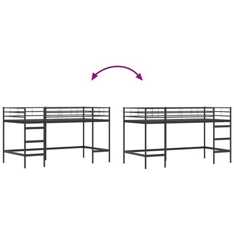 Struttura del letto loft per bambini Nero 90 x 200 cm Acciaio - Foto 9