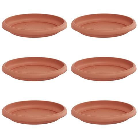 Vassoio Rotondo per Fiori 6 pcs Rosso Mattone Ø 14 x 2 cm - Foto 1